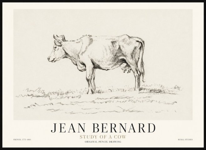 Jean Bernard Study of a Cow III No1 - Poster