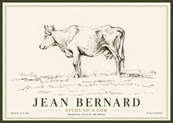 Jean Bernard Study of a Cow III No5 - Poster