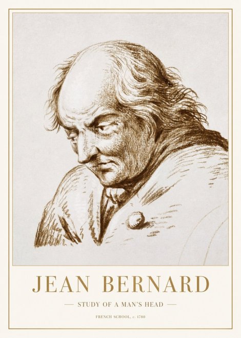 Jean Bernard Study of a Man's Head No1 - Poster