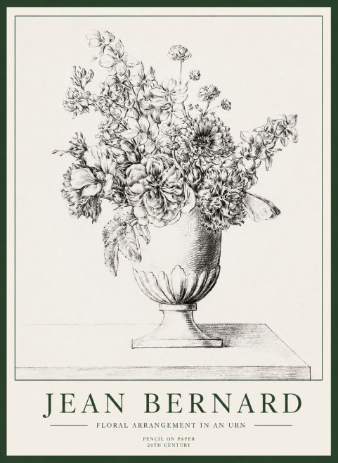 Jean Bernard Floral Arrangement in an Urn No1 - Poster