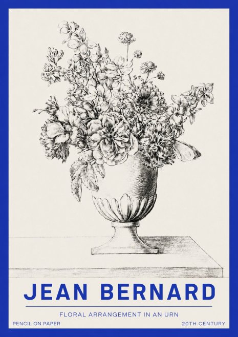 Jean Bernard Floral Arrangement in an Urn No2 - Poster