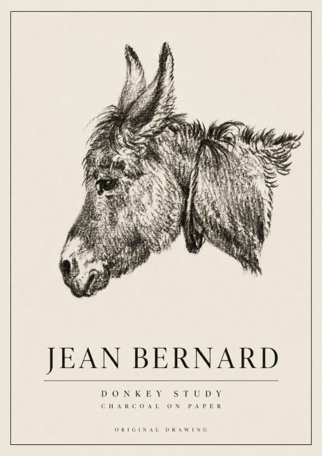 Jean Bernard Donkey Study III No3 - Poster