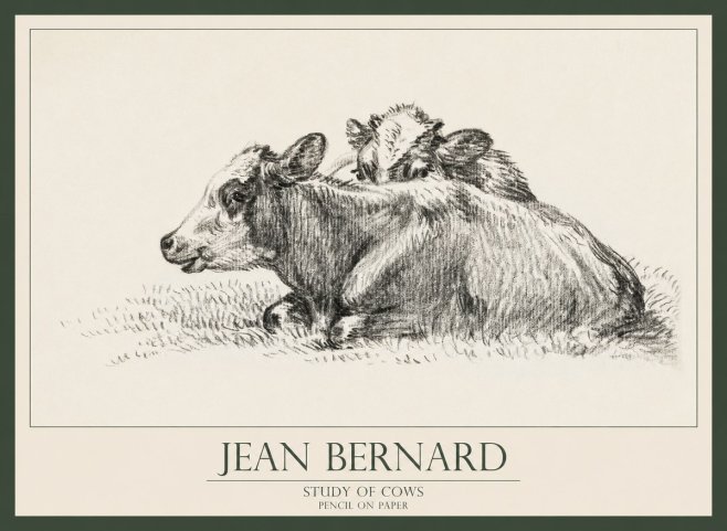 Jean Bernard Study of Cows No1 - Poster