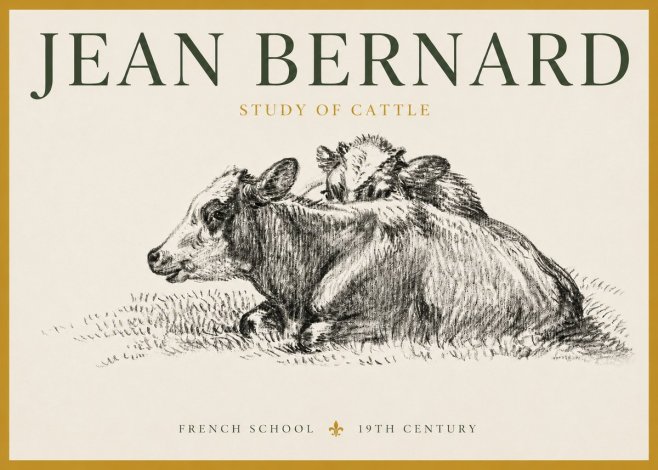 Jean Bernard Study of Cows No4 - Poster