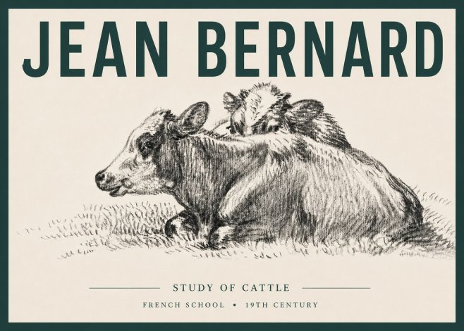 Jean Bernard Study of Cows No6 - Poster