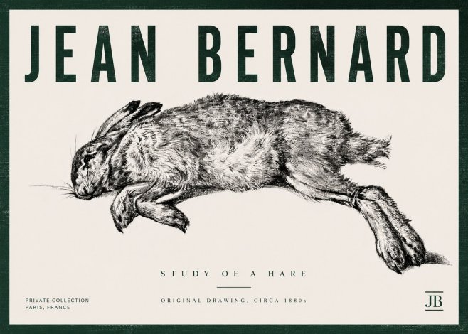 Jean Bernard Study of a Rabbit No6 - Poster