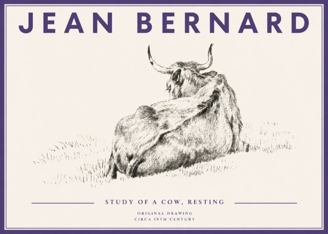 Jean Bernard Resting Bovine - Study in Graphite No5 - Poster