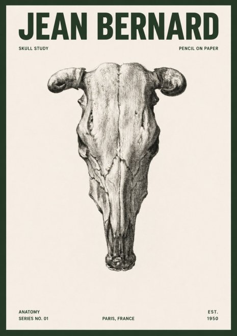 Jean Bernard Skull Study No5 - Poster