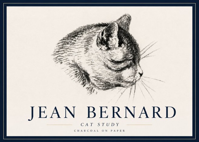 Jean Bernard Cat Study IV No6 - Poster