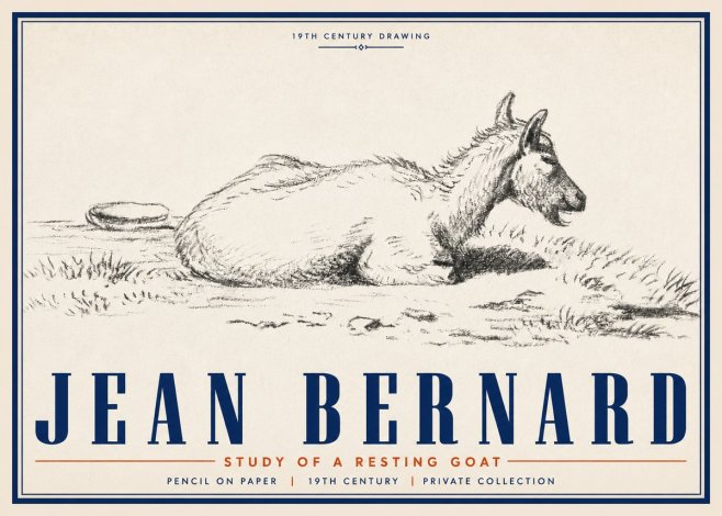Jean Bernard Study of a Resting Goat No5 - Poster