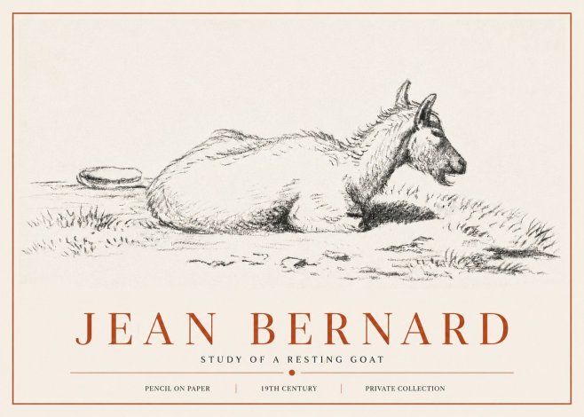 Jean Bernard Study of a Resting Goat No6 - Poster