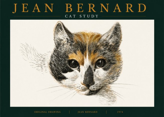 Jean Bernard Study of a Cat II No5 - Poster