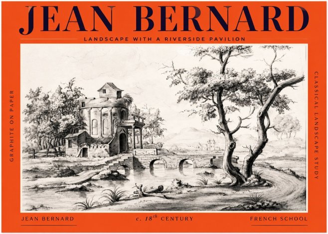 Jean Bernard Riverside Landscape with Bridge and Tower No3 - Poster