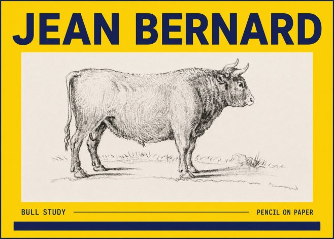 Jean Bernard Study of a Bull I No6 - Poster
