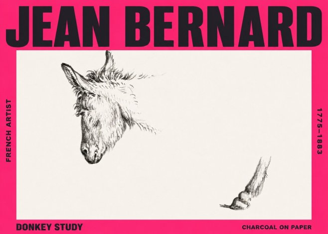 Jean Bernard Study of a Donkey II No3 - Poster