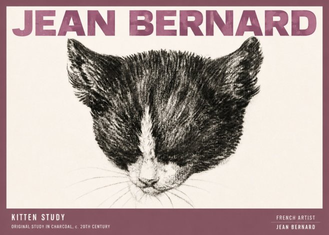 Jean Bernard Cat Study V No6 - Poster