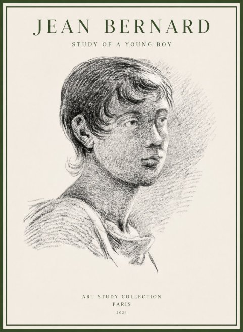 Jean Bernard Study of a Young Boy No1 - Poster