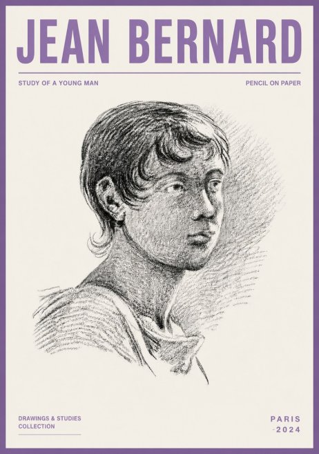 Jean Bernard Study of a Young Boy No6 - Poster