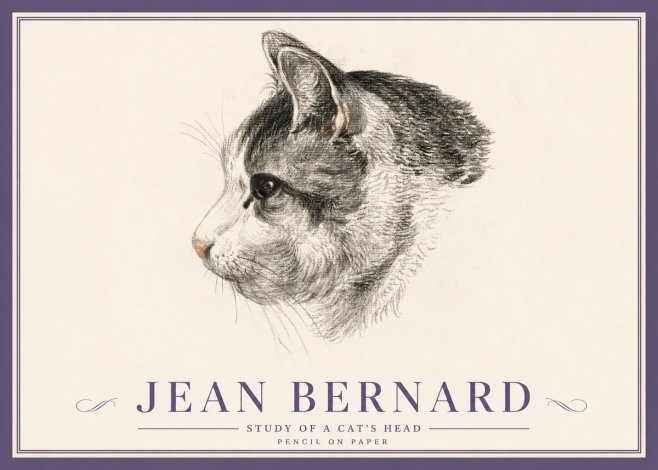 Jean Bernard Cat Study, Profile No5 - Poster