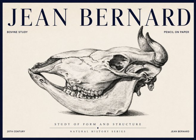 Jean Bernard Bovine Skull Study No6 - Poster