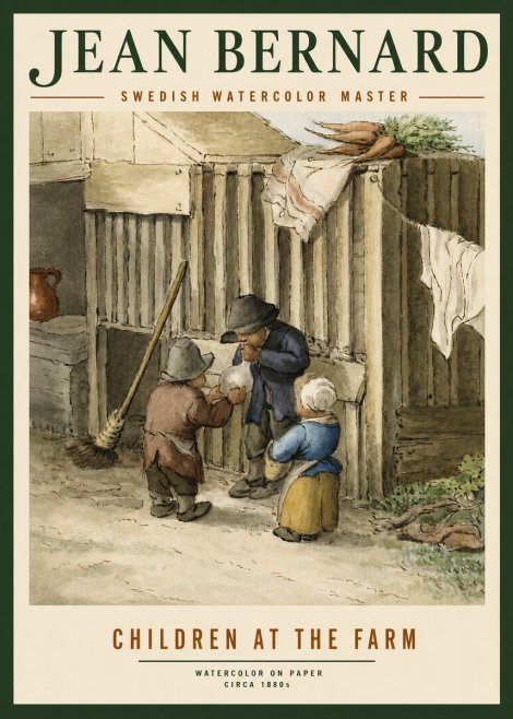 Jean Bernard Children at the Gate No4 - Poster