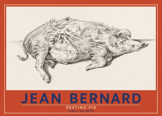 Jean Bernard Study of a Pig I No4 - Poster