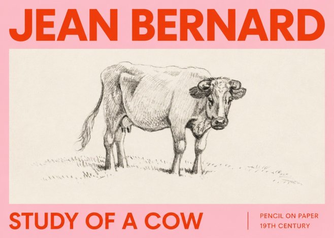 Jean Bernard Study of a Cow V No2 - Poster