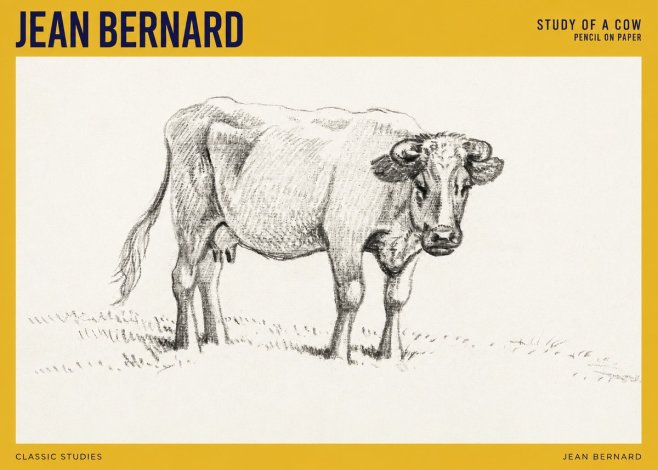 Jean Bernard Study of a Cow V No4 - Poster