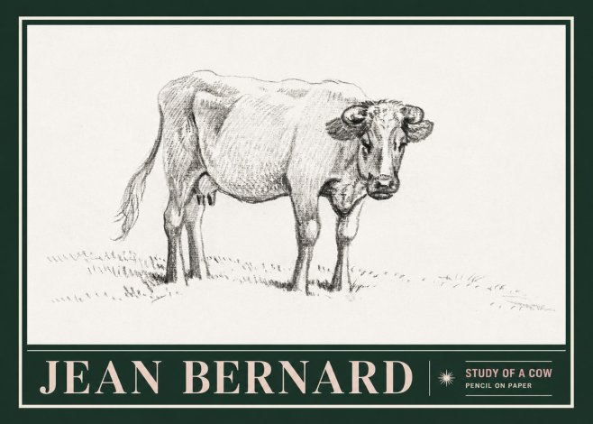 Jean Bernard Study of a Cow V No5 - Poster