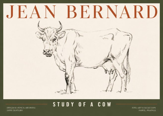 Jean Bernard Study of a Cow VI No2 - Poster
