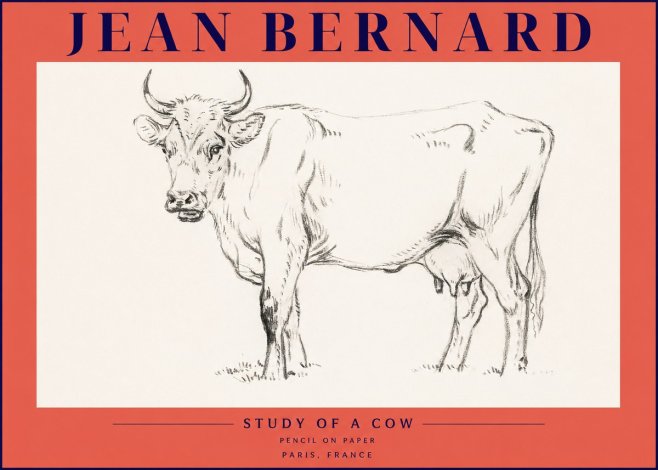 Jean Bernard Study of a Cow VI No4 - Poster