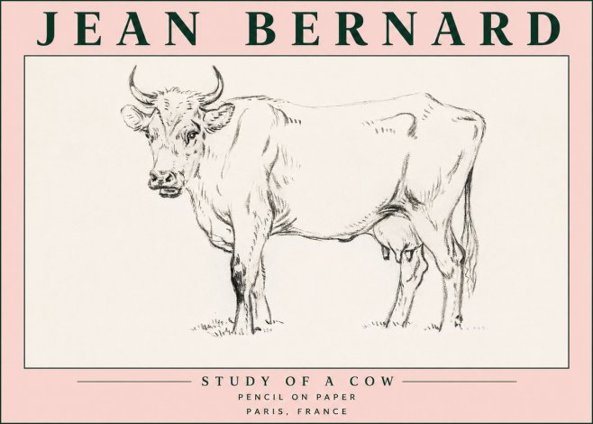 Jean Bernard Study of a Cow VI No5 - Poster