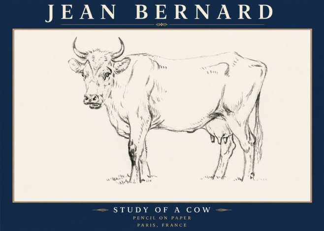 Jean Bernard Study of a Cow VI No6 - Poster