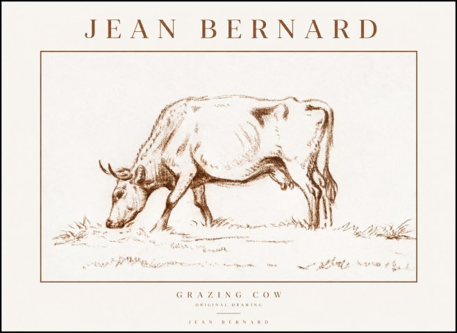 Jean Bernard Grazing Cow II No1 - Poster
