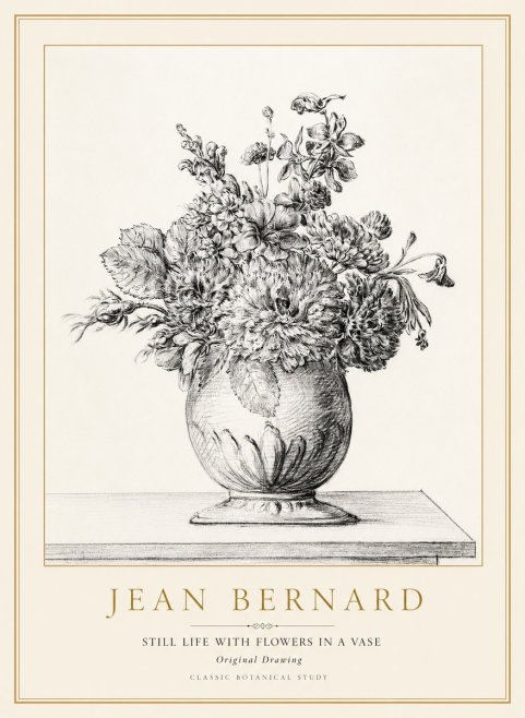 Jean Bernard Floral Composition in a Vase No2 - Poster