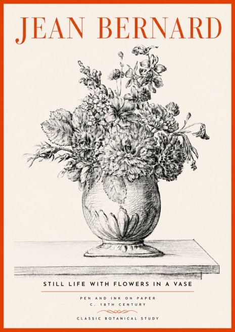 Jean Bernard Floral Composition in a Vase No5 - Poster