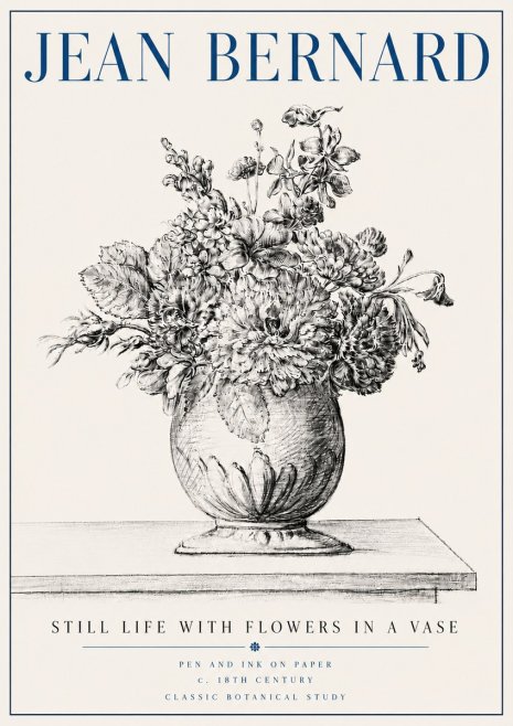 Jean Bernard Floral Composition in a Vase No6 - Poster