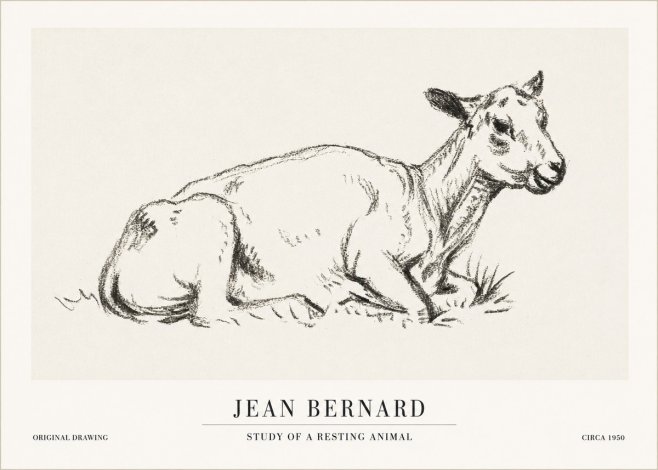 Jean Bernard Study of a Resting Animal No1 - Poster