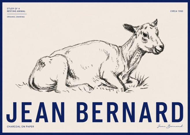 Jean Bernard Study of a Resting Animal No3 - Poster