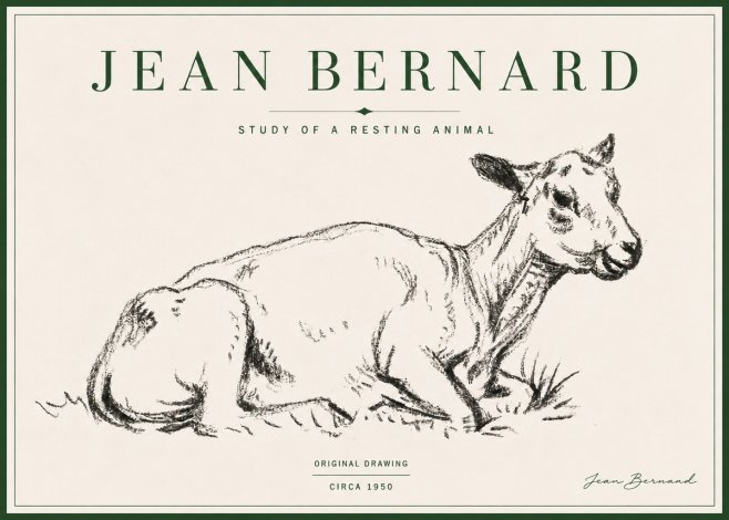 Jean Bernard Study of a Resting Animal No4 - Poster