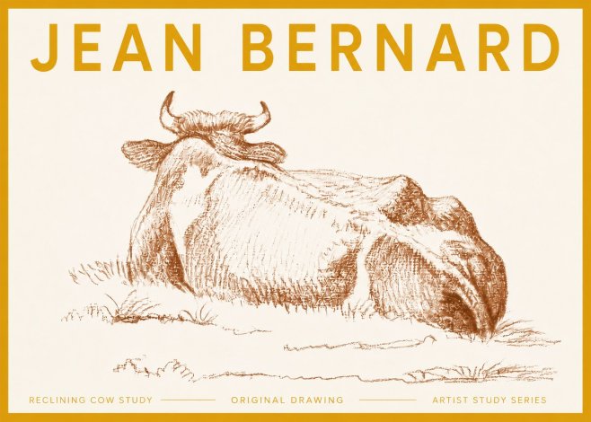 Jean Bernard Reclining Cow Study No5 - Poster