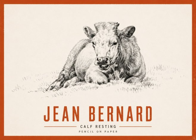 Jean Bernard Calf Resting No2 - Poster
