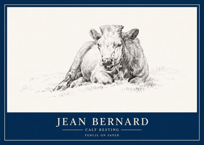 Jean Bernard Calf Resting No3 - Poster
