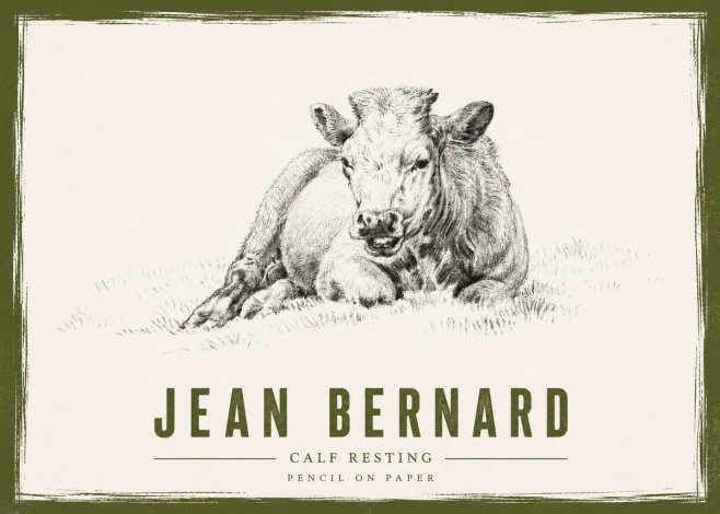 Jean Bernard Calf Resting No4 - Poster