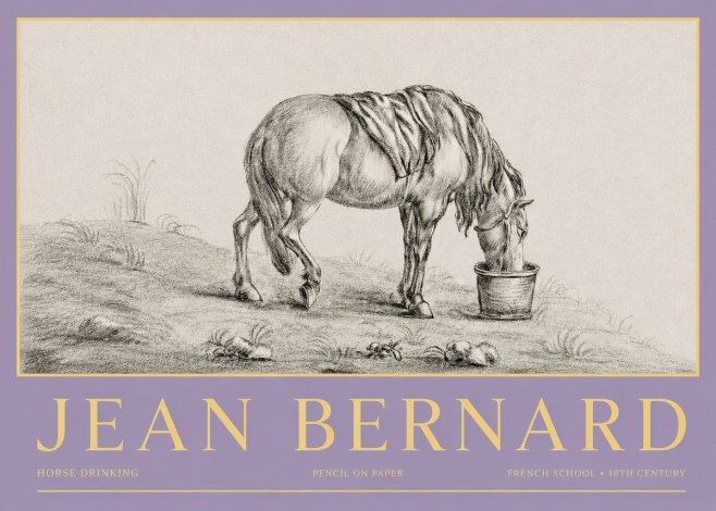 Jean Bernard Horse Drinking No3 - Poster