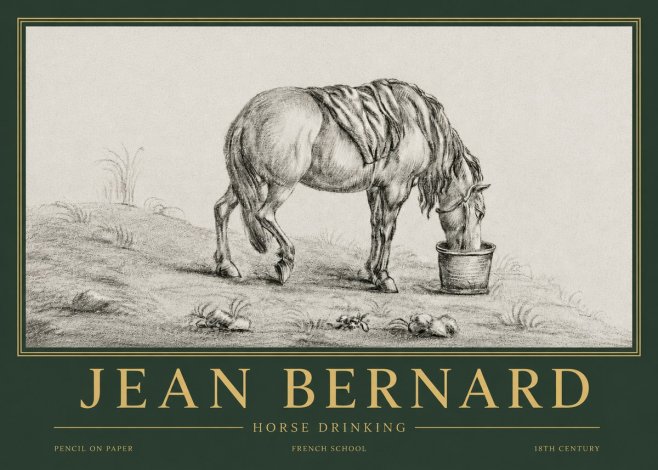 Jean Bernard Horse Drinking No4 - Poster
