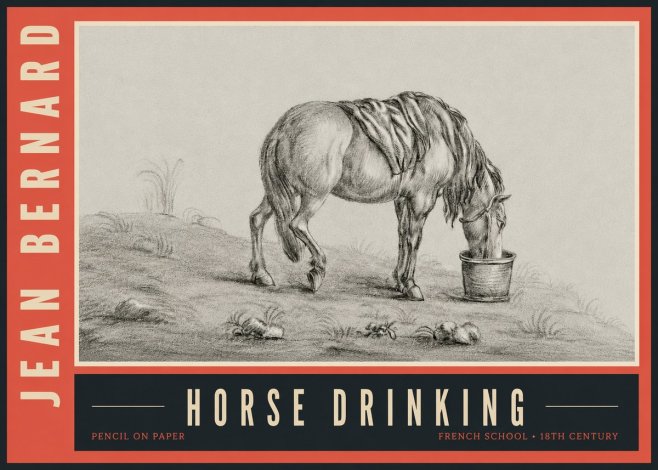 Jean Bernard Horse Drinking No5 - Poster