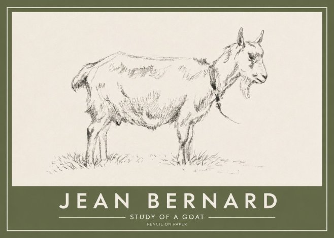 Jean Bernard Study of a Goat III No2 - Poster
