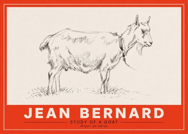Jean Bernard Study of a Goat III No3 - Poster