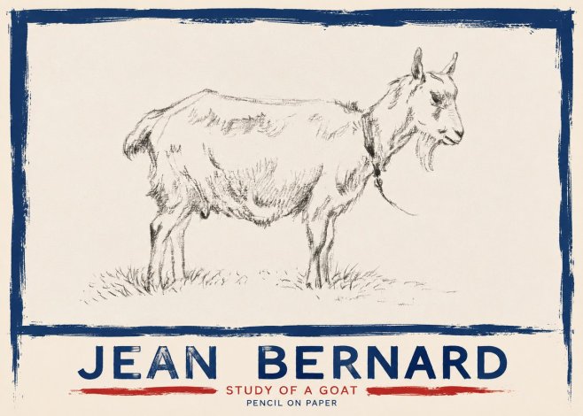 Jean Bernard Study of a Goat III No4 - Poster